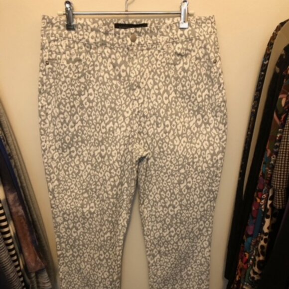 Boston Proper Grey White Print Jeans - Picture 1 of 3